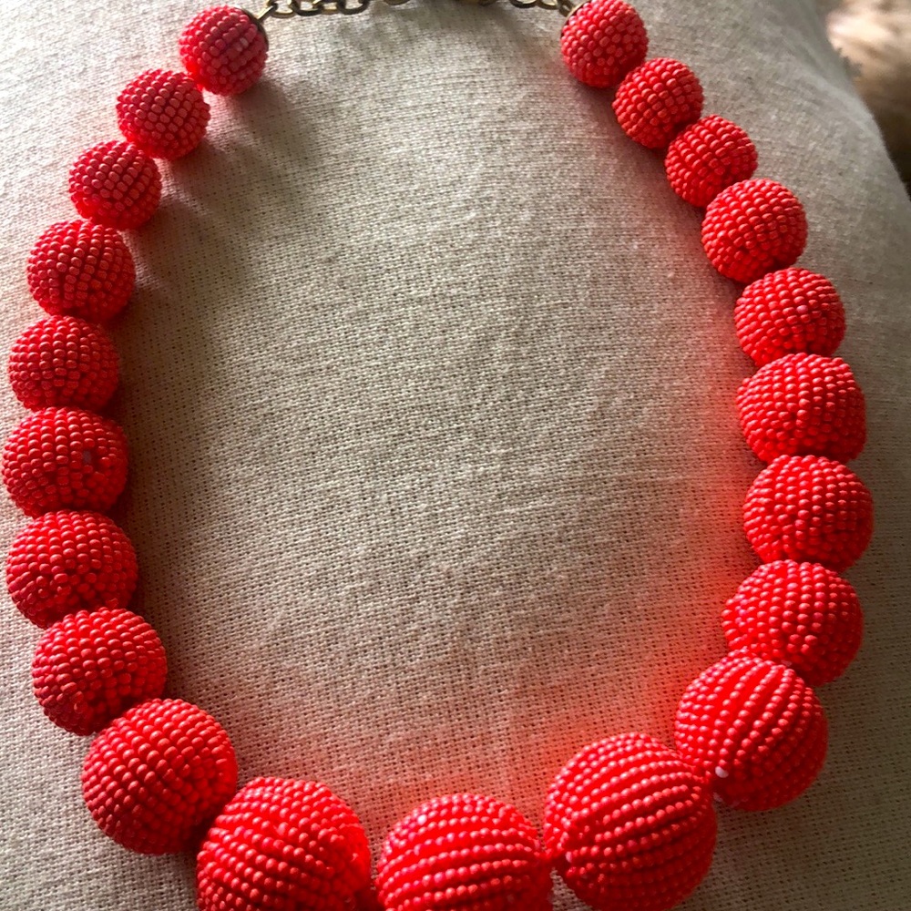 Coral beaded necklace